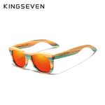 KINGSEVEN Limited Handmade in ITALY Bamboo Polarized Mirror Sunglasses Model G-C5915 