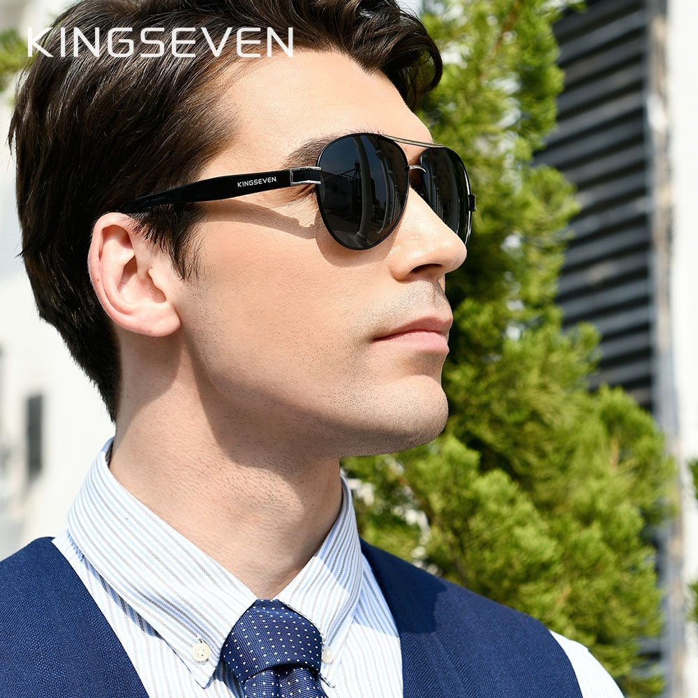 trend goggles KINGSEVEN New Trend Goggle/Aviator Sunglasses N7777 Gun Gray