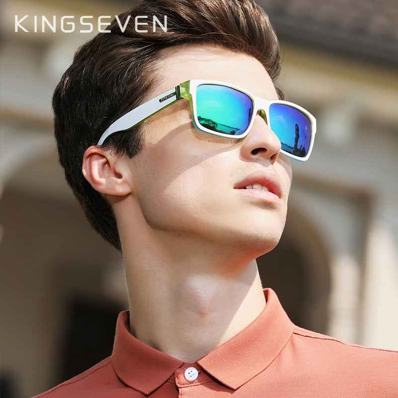 KINGSEVEN Polarized Men‘s Goggle Mirror Lens Male Sun Glasses N-750 