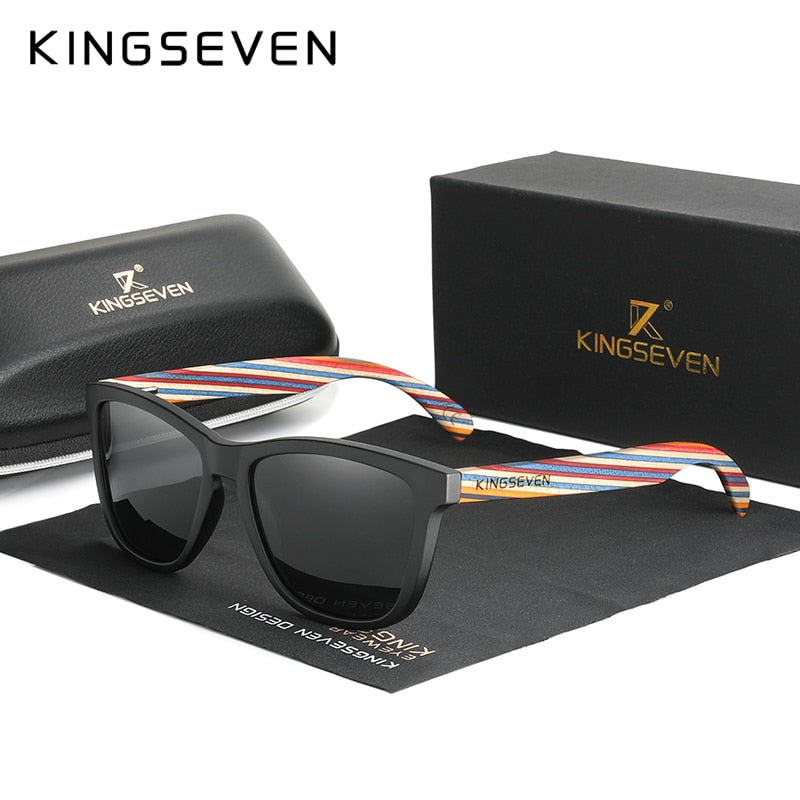 Original Design Handmade Multi Color Wood Sunglasses 