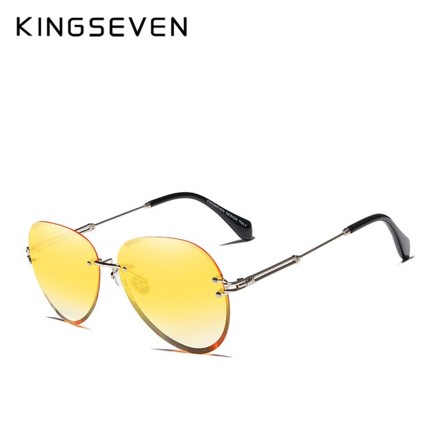 KINGSEVEN Vintage Fashion Sunglasses for Rimless Women N802FS 