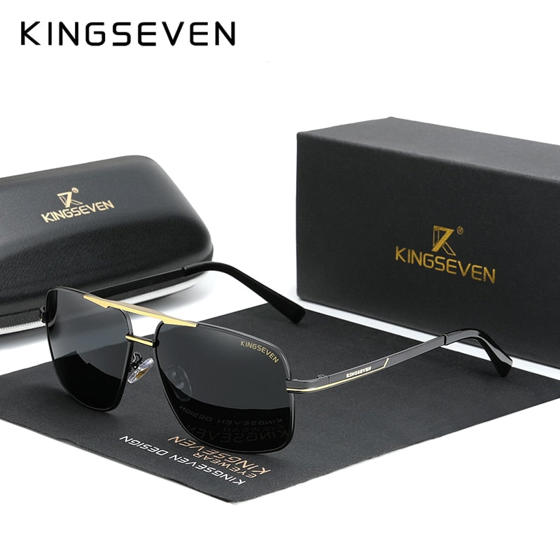 KINGSEVEN Men's Stainless steel Polarized Driving Sunglasses (night vision variant) N7891 