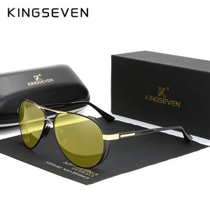 KINGSEVEN Night Vision Aluminum Sunglasses Steampunk Style Goggles N7236 